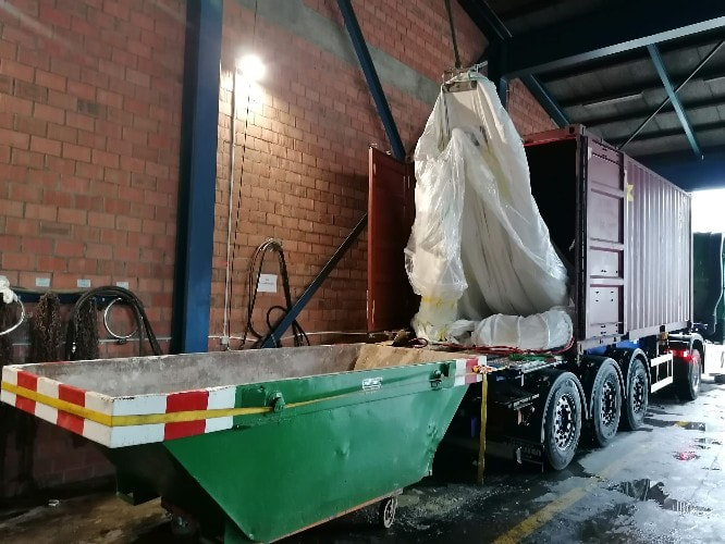 Verlad mit Flexibag-Container